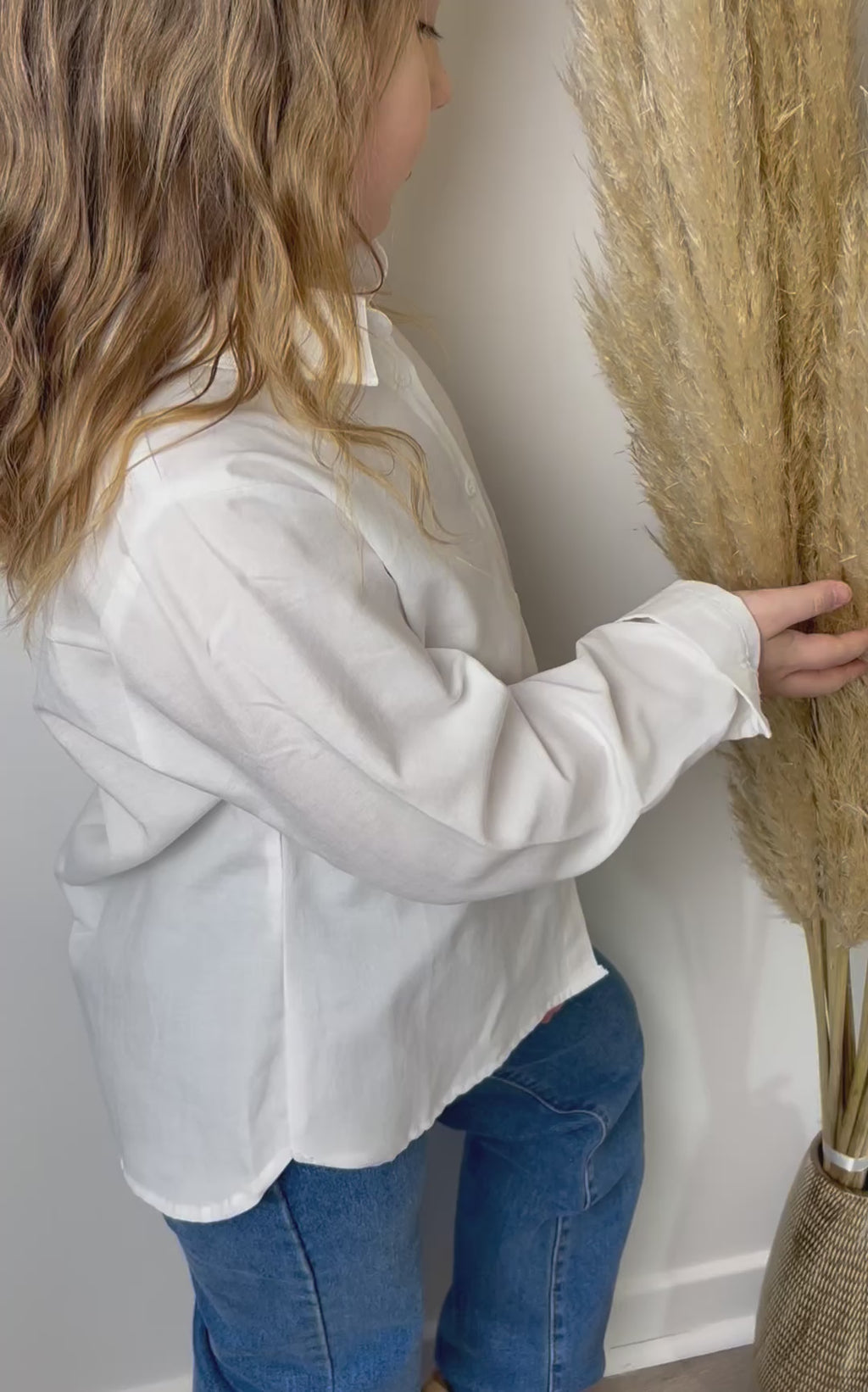 Chemise blanche et broderie coeur - Mini
