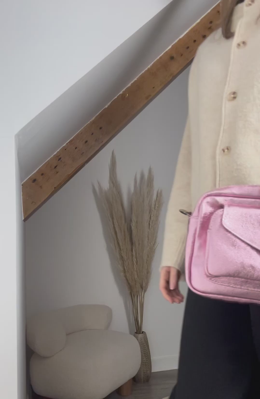 Sac rose effet métallisé
